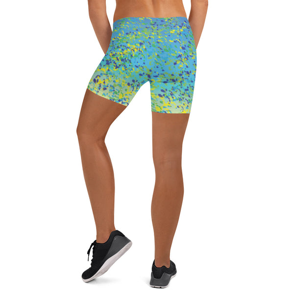 Mahi Print Dolphin Skin Fitness Shorts