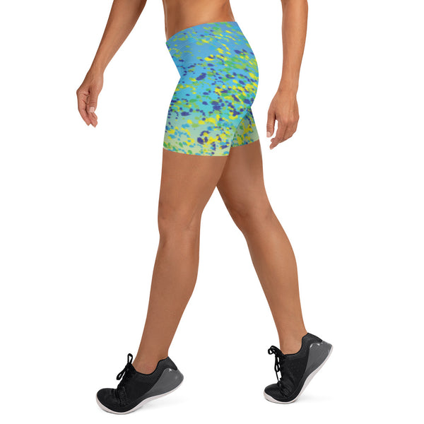 Mahi Print Dolphin Skin Fitness Shorts