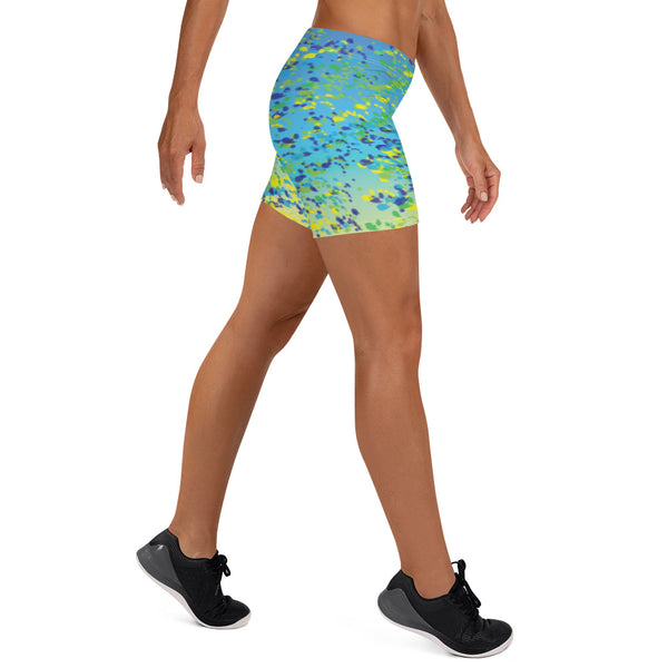 Mahi Print Dolphin Skin Fitness Shorts