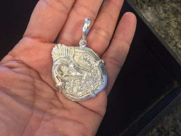 Atocha Silver Coin Pendant Large Men's Treasure Sailfish Marlin Reale Replica KW