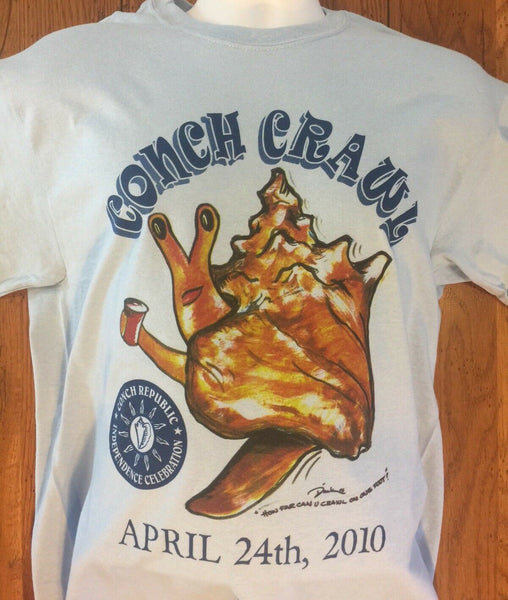 Conch Republic Independence Celebration Crawl Blue T Shirt Key West Florida 2010