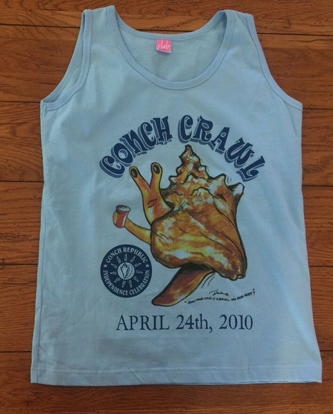 Conch Republic Independence Celebration Crawl 2010 Tank Top Blue Key West FL