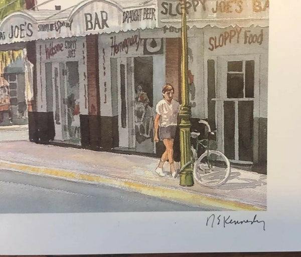 Sloppy Joe's Bar Key West Florida Art Print Robert E Kennedy Studios Signed 6x9"