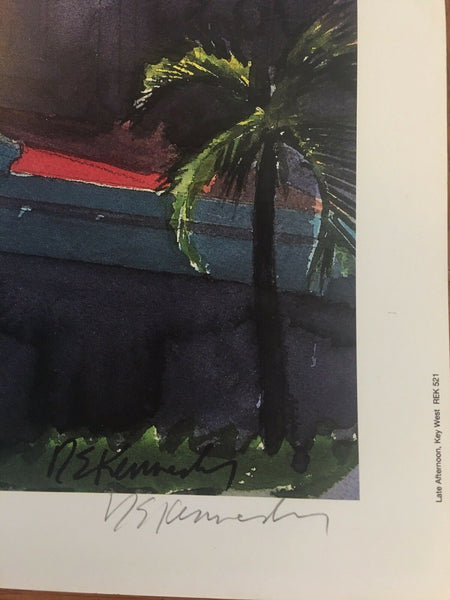 Late Afternoon Southernmost House Key West FL Signed Art Print RE Kennedy 19x25