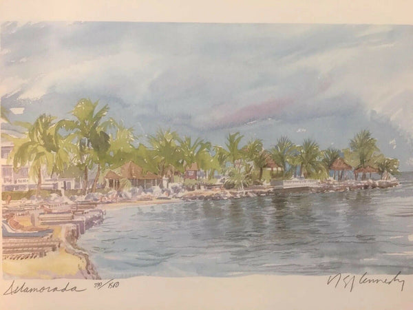 Robert Kennedy Studios Signed Numbered Vtg 1989  Islamorada Art Print Florida