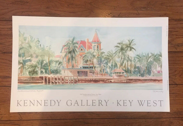 Kennedy Gallery Key West Signed Art Print of The Southernmost House 1994 25.5"