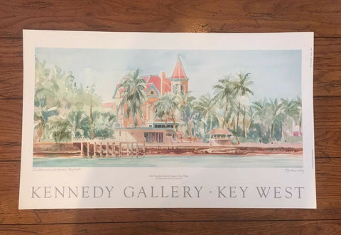 Kennedy Gallery Key West Signed Art Print of The Southernmost House 1994 25.5"