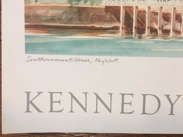 Kennedy Gallery Key West Signed Art Print of The Southernmost House 1994 25.5"