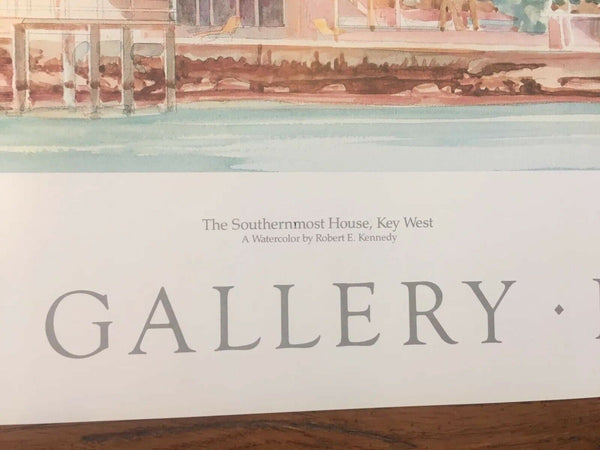 Kennedy Gallery Key West Signed Art Print of The Southernmost House 1994 25.5"
