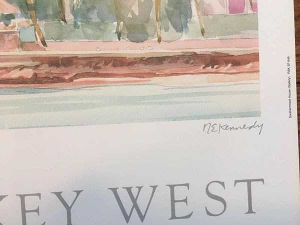 Kennedy Gallery Key West Signed Art Print of The Southernmost House 1994 25.5"