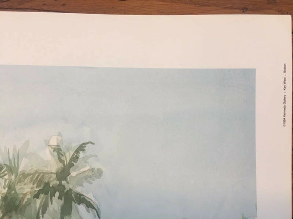 Kennedy Gallery Key West Signed Art Print of The Southernmost House 1994 25.5"