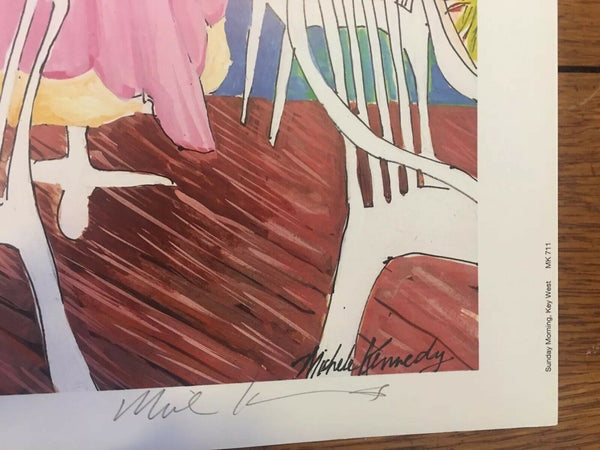 Sunday Morning, Key West Hand Signed & Numbered Art Print Michele Kennedy NOS