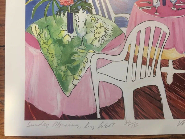 Sunday Morning, Key West Hand Signed & Numbered Art Print Michele Kennedy NOS