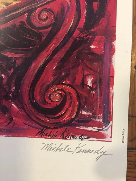White Tulips Signed Art Print by Michele Kennedy 12.5x9.5" 2000 Kennedy Gallery