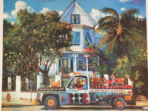 Captain Outrageous Old Town Key West Conch Print 22.5" x 19" Caroline Street