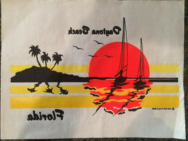 Vintage Rat's Hole Surf Shop Shirt Iron On Transfer Daytona Beach Sunset Sail