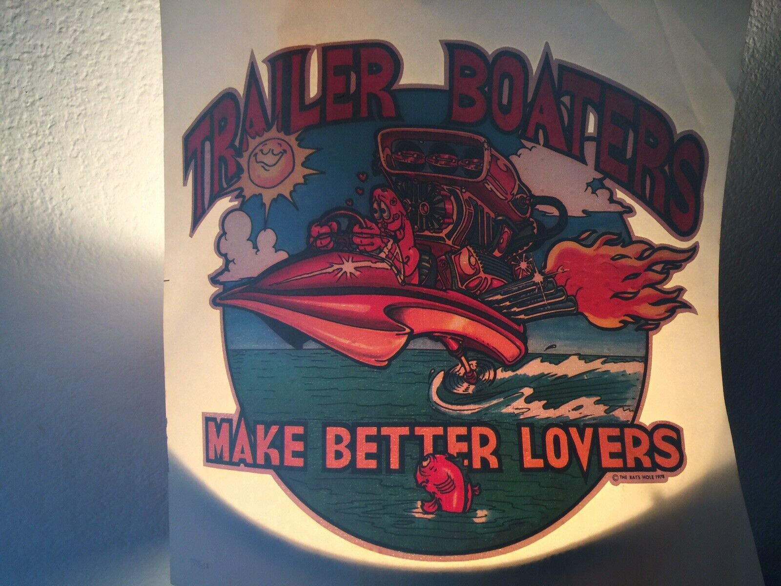 Vintage Rat's Hole 1978 Iron On T Shirt Heat Transfer Trailer Boaters Design