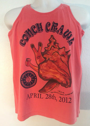 Conch Republic Independence Celebration Crawl Ladies Tank Top Pink Key West 2012