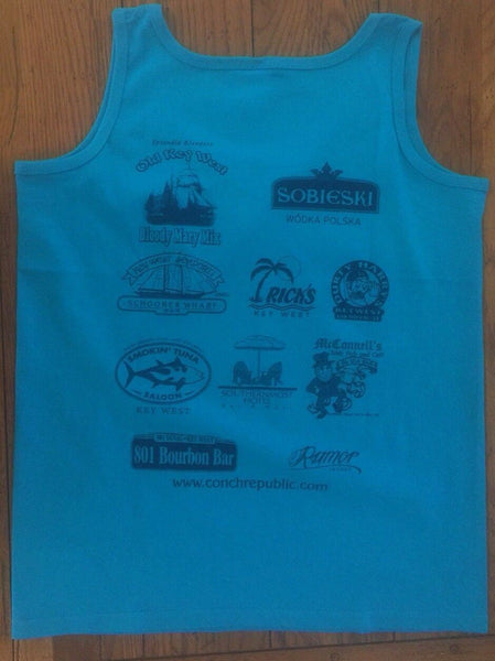 Conch Republic Independence Celebration Crawl Teal Tank Top 2013 Key West FL