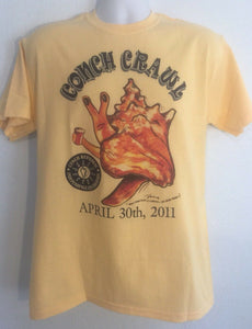 Conch Republic Independence Celebration Crawl Yellow T Shirt Key West 2011