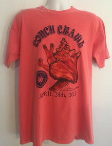 Conch Republic Independence Celebration Crawl Coral Pink T Shirt 2012 Key West