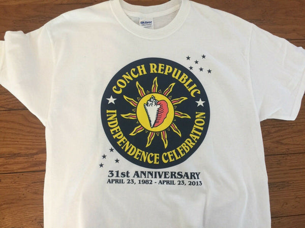 Conch Republic Independence Celebration 2013 T Shirt Key West Florida White