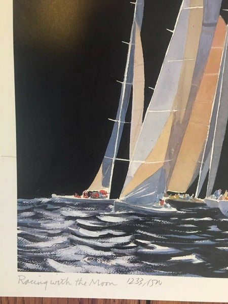 Racing with the Moon Signed Numbered Art Print R E Kennedy 1993 9.5 x 12.5"