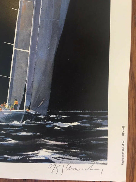Racing with the Moon Signed Numbered Art Print R E Kennedy 1993 9.5 x 12.5"