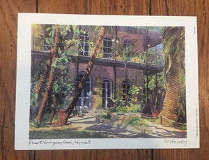 Ernest Hemingway House, Key West RE Kennedy Art Print 1992 Florida NOS 8.5x6"