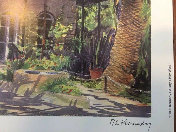 Ernest Hemingway House, Key West RE Kennedy Art Print 1992 Florida NOS 8.5x6"