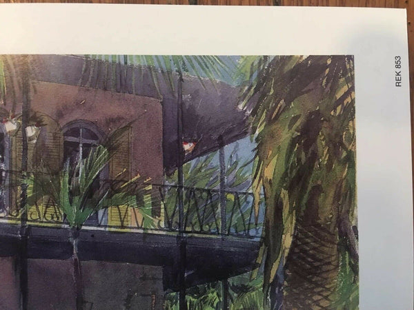 Ernest Hemingway House, Key West RE Kennedy Art Print 1992 Florida NOS 8.5x6"