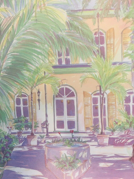 Hemingway House Key West Florida Robert Kennedy Art Print 10 x 12.5" Vtg. 90's