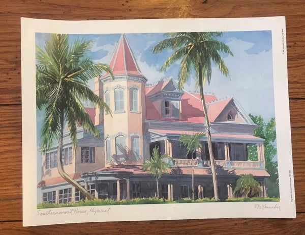 Southernmost House, Key West Florida Robert Kennedy Studio's Art Print 1991 NOS