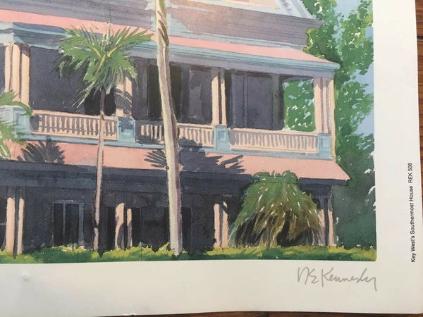 Southernmost House, Key West Florida Robert Kennedy Studio's Art Print 1991 NOS