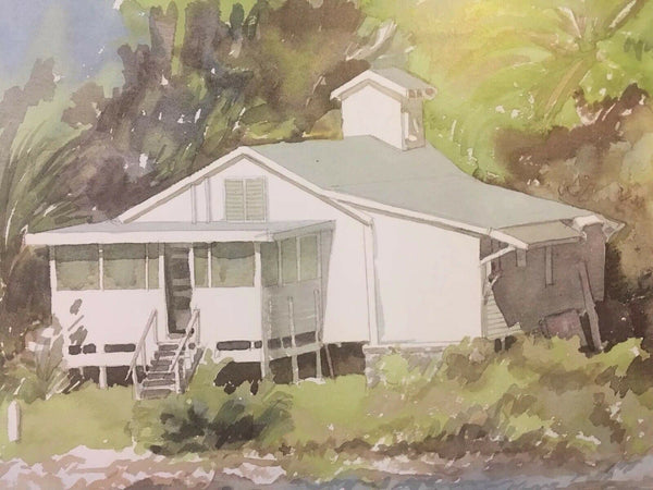 Kennedy Studio Key West Art Print Pigeon Key Guest Cottage Marathon Florida Vtg.