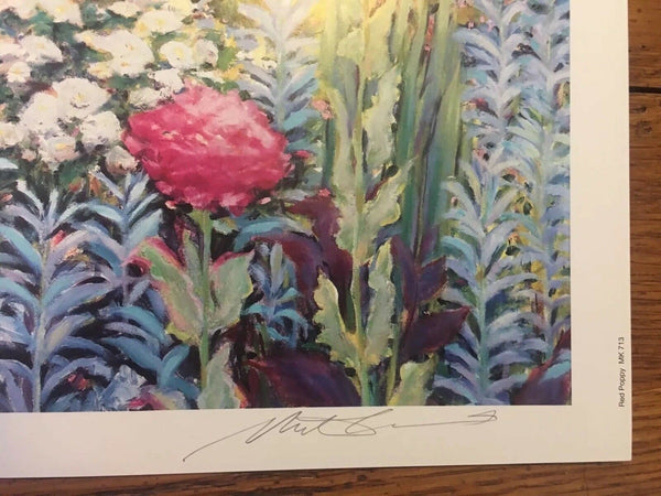 Red Poppy Hand Signed & Numbered Art Print by Michele Kennedy 12.5x9.5" Floral