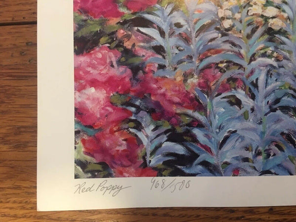 Red Poppy Hand Signed & Numbered Art Print by Michele Kennedy 12.5x9.5" Floral