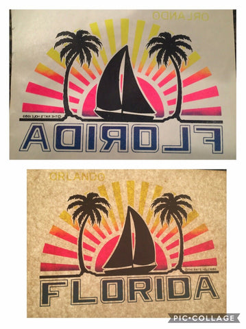 Vintage Rat's Hole Surf Shop Shirt Iron On Transfer Sparkle 1989 Orlando Boat