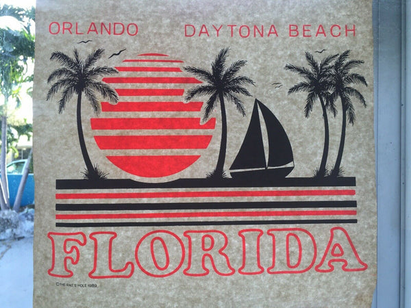 Vintage Rat's Hole T Shirt Iron On Transfer Sparkle 1989 Orlando Daytona Beach