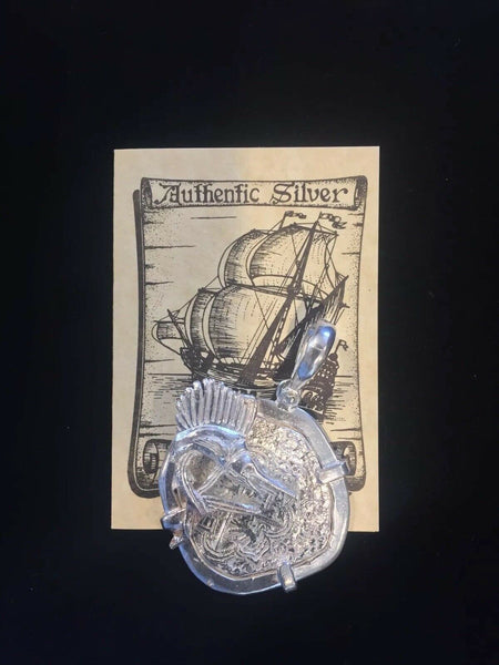 Atocha Silver Coin Pendant Large Men's Treasure Sailfish Marlin Reale Replica KW