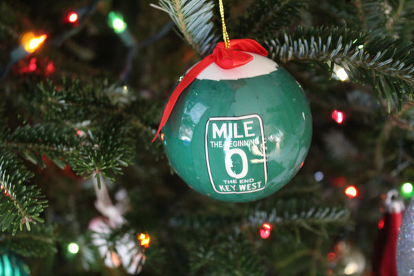 Key West Florida Mile Marker 0 Souvenir Christmas Ball Ornament