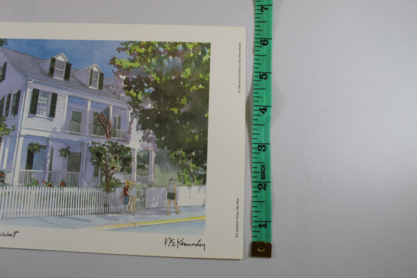 Audubon House Key West Florida Art Print Signed RE Kennedy 9 x 6.5" Vintage 1998