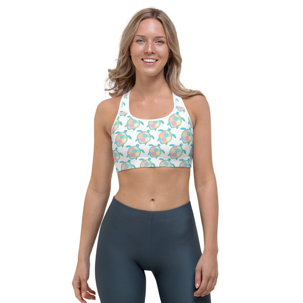 Sea Turtle Print Sports bra