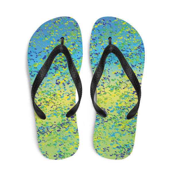 Mahi Print Flip-Flops Dolphinfish Fish Skin