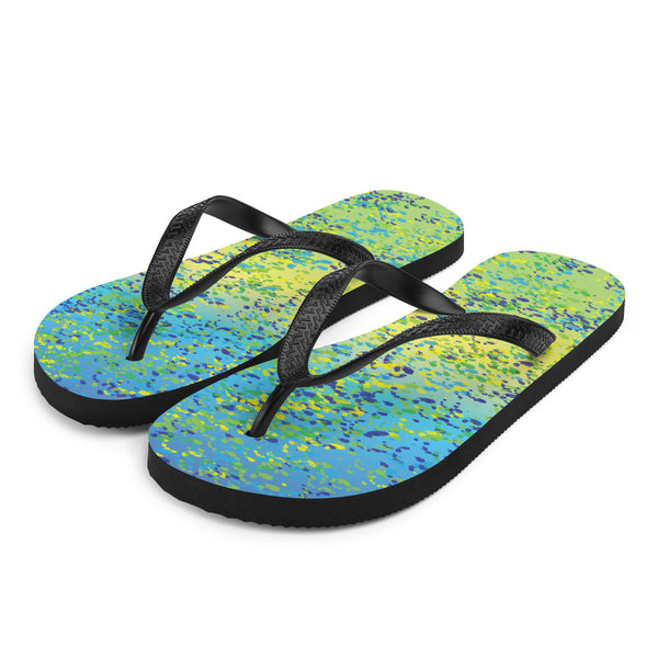 Mahi Print Flip-Flops Dolphinfish Fish Skin