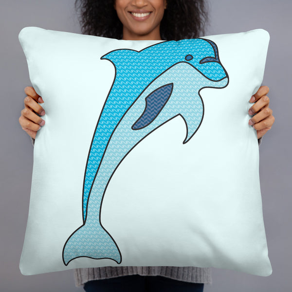 Dolphin Porpoise Throw Pillow Decorative Decor Nautical Beach Ocean