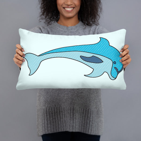 Dolphin Porpoise Throw Pillow Decorative Decor Nautical Beach Ocean