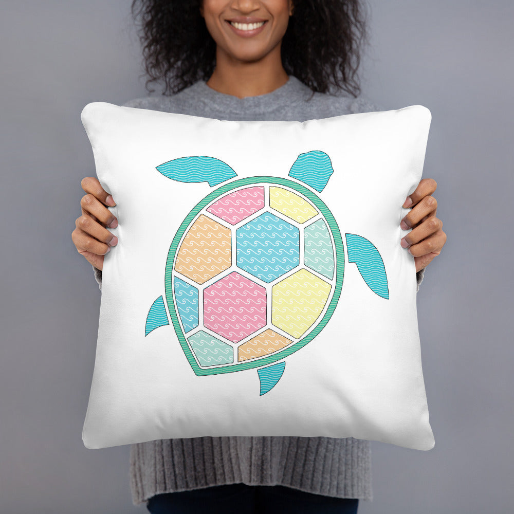 Sea Turtle Throw Pillow Decorative Nautical Pastel Decor Bed