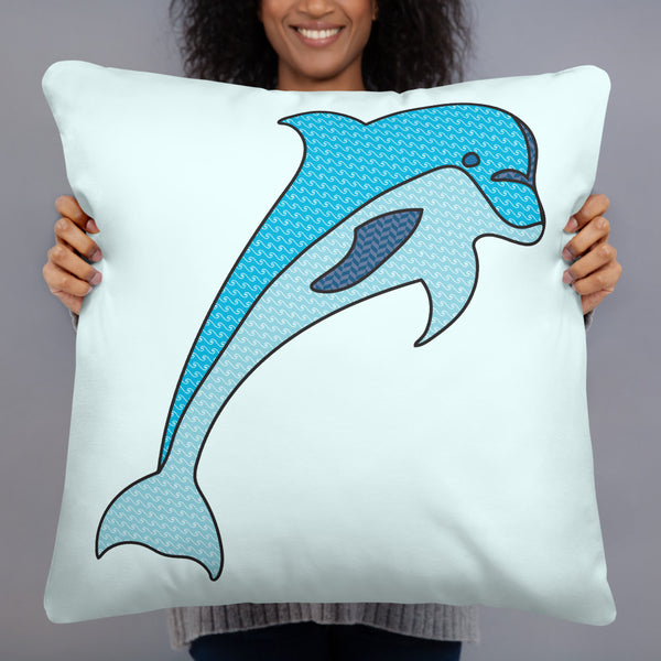 Dolphin Porpoise Throw Pillow Decorative Decor Nautical Beach Ocean