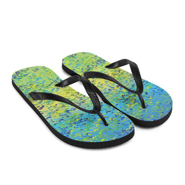 Mahi Print Flip-Flops Dolphinfish Fish Skin